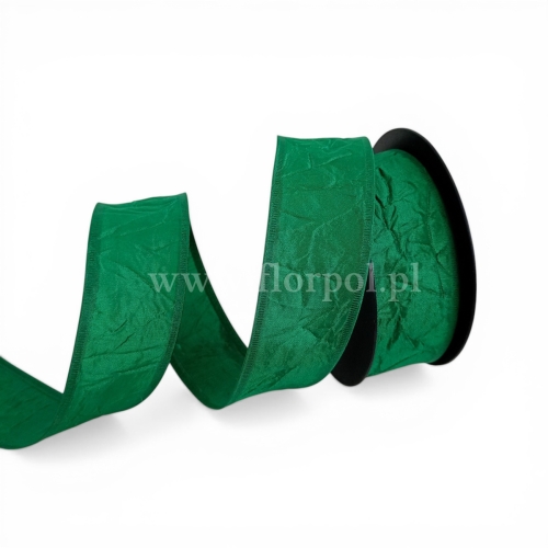 Wstążka gnieciona 4/10 1szt soczysta zieleń