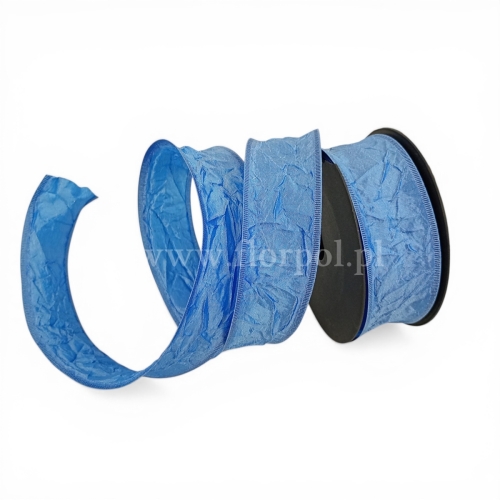 Wstążka gnieciona 4/10 1szt niebieski