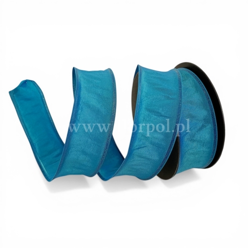 Wstążka gnieciona 4/10 1szt niebieski morski