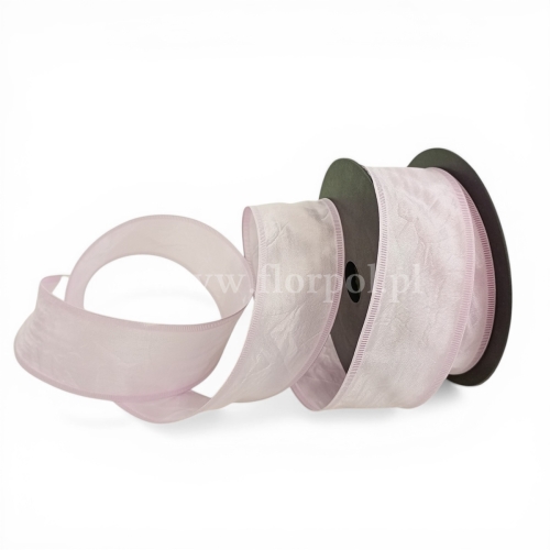 Wstążka gnieciona 4/10 1szt pud.róż