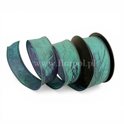 Wstążka gnieciona 4/10 1szt j.szmaragd