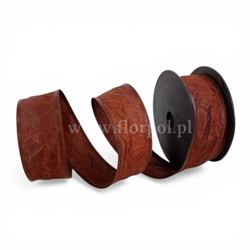 Wstążka gnieciona 4/10 1szt brązowy