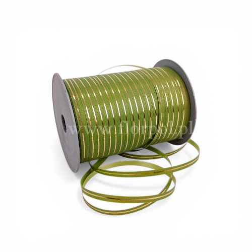 Tasiemka kolor/złoty pasek na szpuli 0,5/250 1szt oliwka (112060_36-00-00)