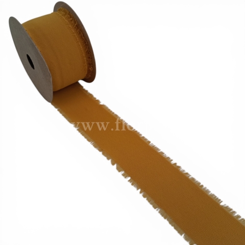 Wstążka  boho szarpana 1szt musztarda