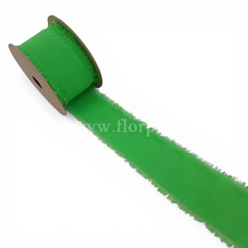 Wstążka  boho szarpana 1szt zielony