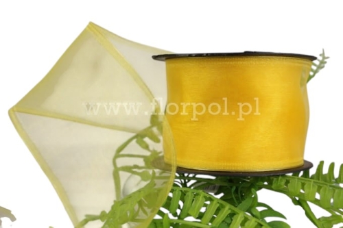 Wstążka – szyfon z drucikiem 7/9 1szt kanarek