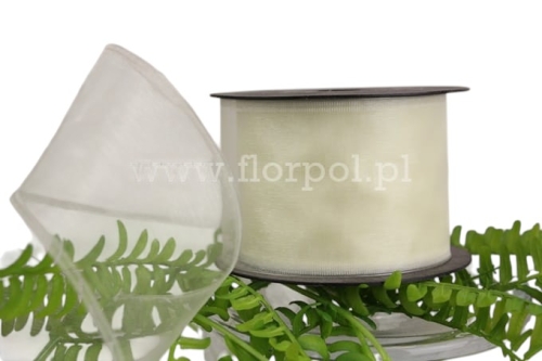 Wstążka – szyfon z drucikiem 7/9 1szt écru