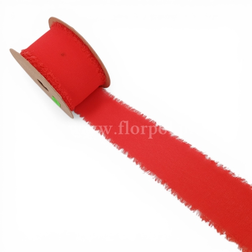 Wstążka boho szarpana 1szt j.czerwony