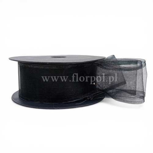 Szyfon z drucikiem wstążka 4/9 1szt czarny