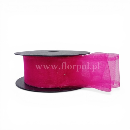 Szyfon z drucikiem wstążka 4/9 1szt amarant