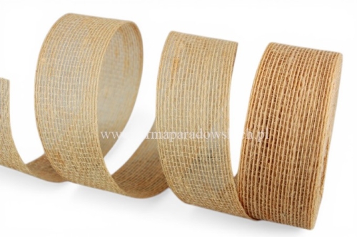 wstążka jutowa barwiona 3cm/8m  1szt morelowy