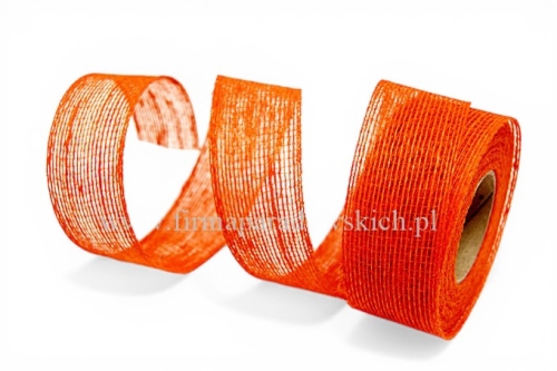 wstążka jutowa barwiona 3cm/8m 1szt oranż 