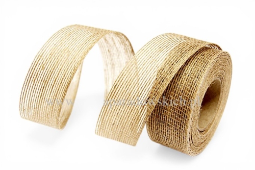 wstążka jutowa barwiona 3cm/8m 1szt naturalny