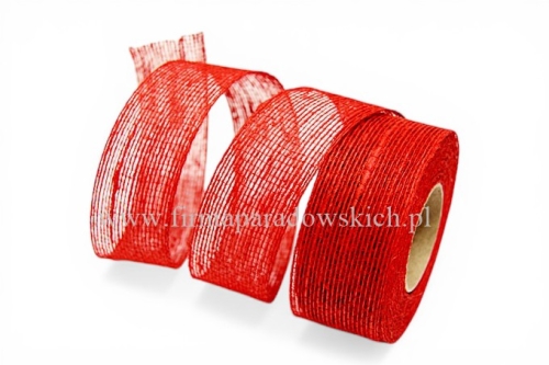 wstążka jutowa barwiona 3cm/8m 1szt czerwony 