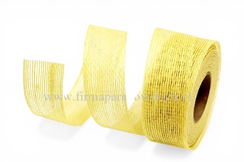 wstążka jutowa barwiona 3cm/8m 1szt słoneczny żółty 