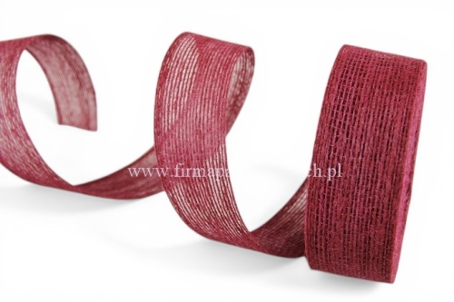wstążka jutowa barwiona 3cm/8m 1szt czerwone wino
