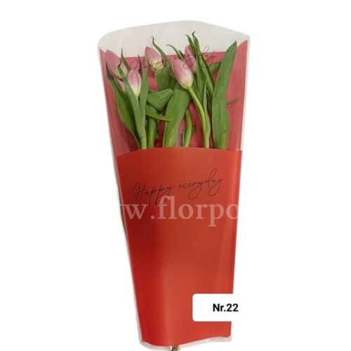 rękaw do kwiatów - Happy Everyday 50szt #22 czerwony