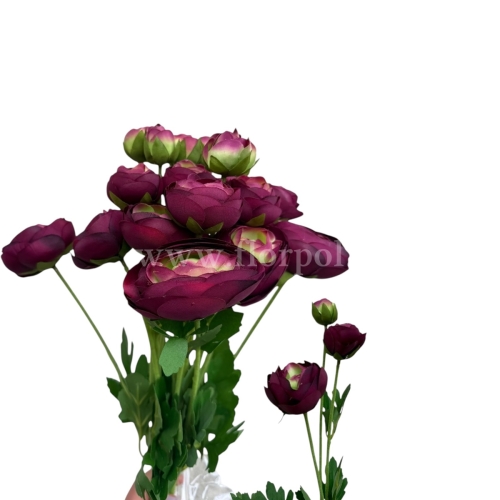 Jaskier gałązka  6szt burgund/zieleń (SUN869) 