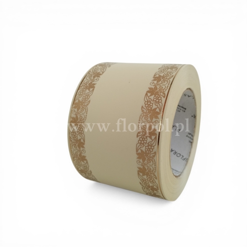 Szarfa pogrzebowa czysta złoty pasek 8/50 1szt krem (113348_04-42-00)