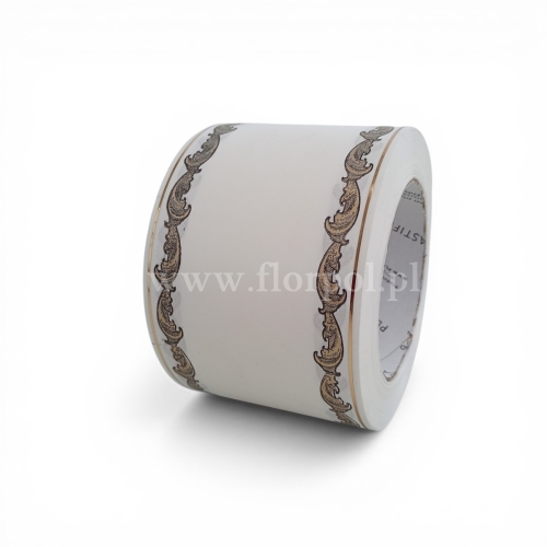 Szarfa pogrzebowa czysta złoty pasek 8/50 1szt biały (113134_01-42-00)