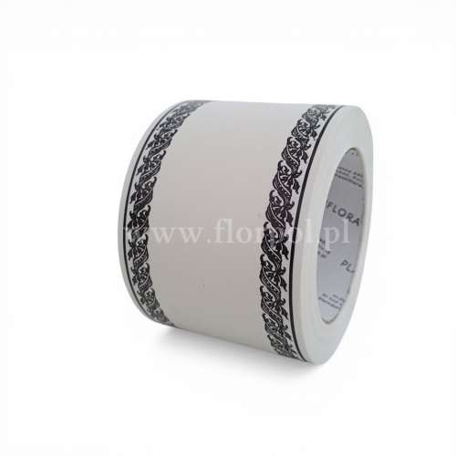 Szarfa pogrzebowa czysta złoty pasek 8/50 1szt biały (113092_01-45-00)