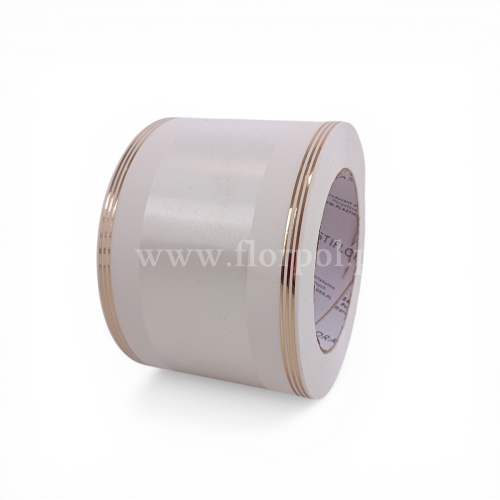 Szarfa pogrzebowa czysta złoty pasek 8/50 1szt biały (112039_01-00-00)