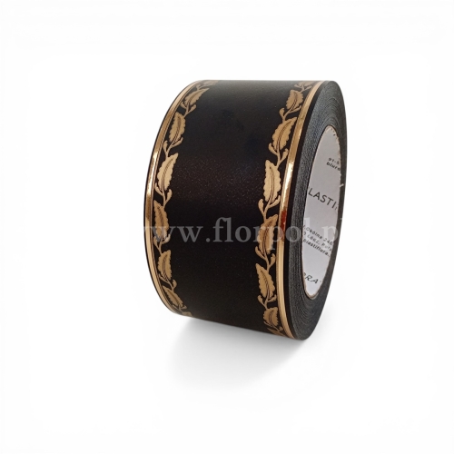 Szarfa pogrzebowa czysta złoty pasek 6/50 1szt czarny (113095_45-42-00)