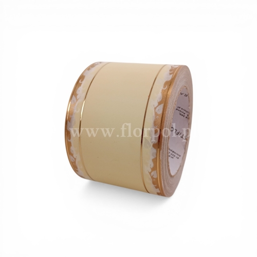 Szarfa pogrzebowa czysta złoty pasek 8/50 1szt krem (113020_04-42-00)