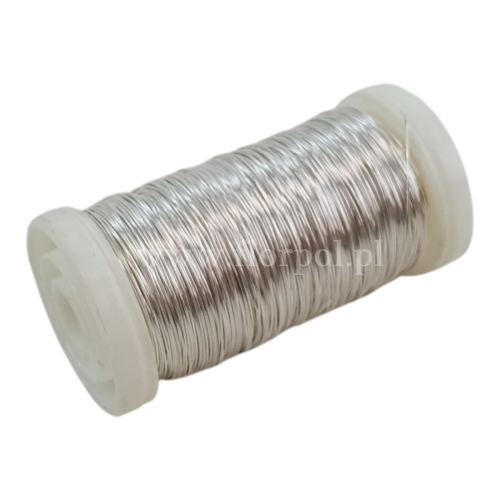 Drucik florystyczny cienki na szpulce 75g srebrny 