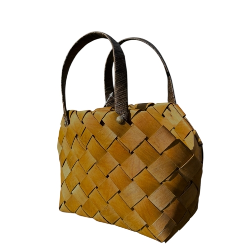 kosz torebka - pleciona z łuby 1szt naturalny (TD00142)