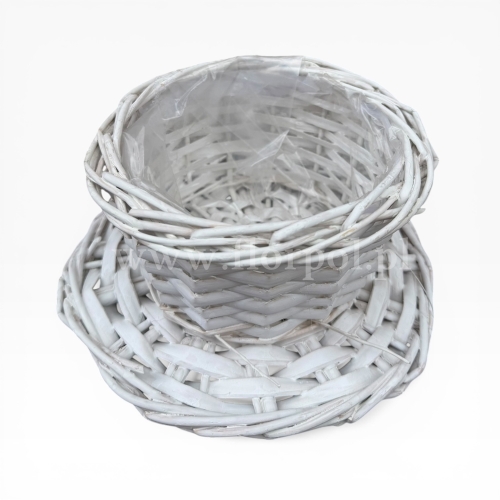 Osłonka wiklina - doniczka z podstawką (OR-K-727)