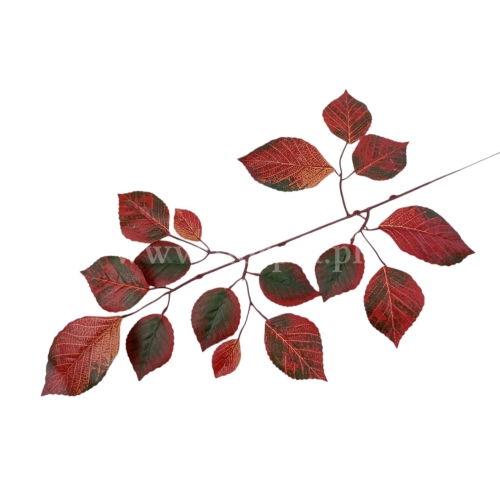 gałązka liście róży 12szt jesienna czerwień/zgniła zieleń