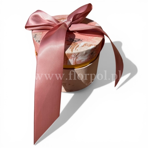 Box okrągły z kokardą 1szt odc.różu (H2504243)