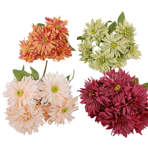 Gerbera pełna w bukiecie - karton 12szt mix (LUX-55511)