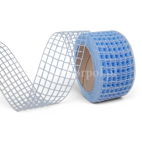 Wstążka kratka sztywna 1szt błękitny 