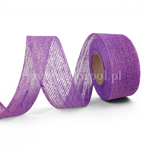 wstążka jutowa barwiona 3cm/8m 1szt fiolet 