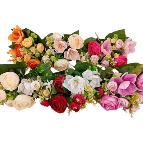 Bukiet magnolia, róża kulka oraz dodatki - karton 24szt  mix (60-25-2634)