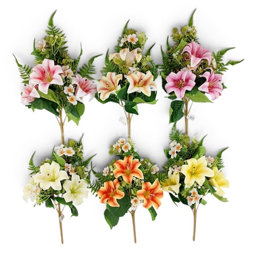 Lilia z dodatkami, bukiet - karton 8szt mix (F30)