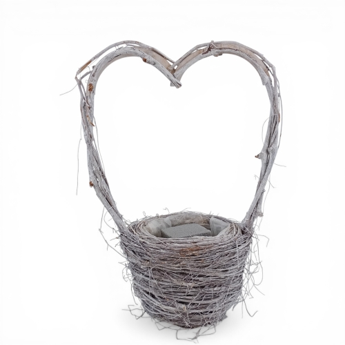 Baza cementowa - koszyk z brzozy, mniejsza  1szt bielony