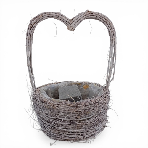 Baza cementowa - koszyk z brzozy, większa  1szt bielony