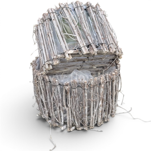 Okrągła baza z gałązek kpl 2szt bielony (TRE25ND0283)