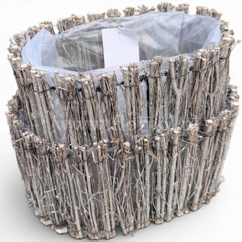 Owalna baza z gałązek kpl 2szt bielony (TRE25ND0282)