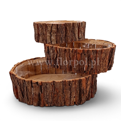 Osłonka owalna omszona  kpl 3sztbrązowy (TRE25ND0482)