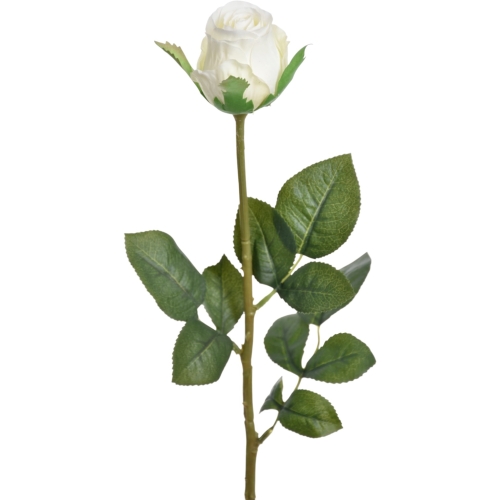 Róża  pojedyncza silikon 1szt white  (REN2009)