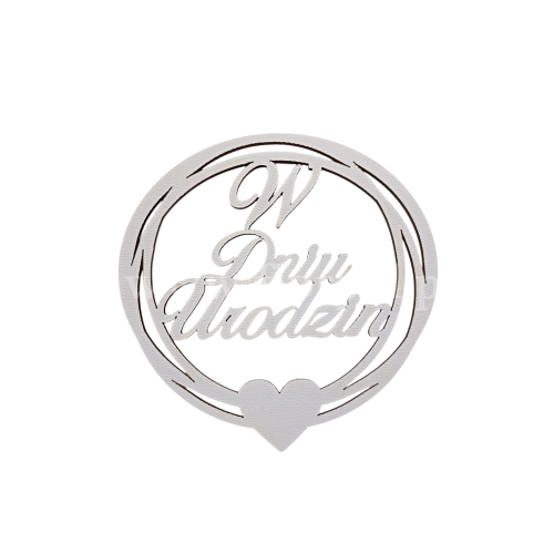 Topper - W dniu urodzin - koło 10szt biały