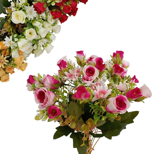 Pączek róży ze stokrotką - karton 12szt mix (WLA-55501)