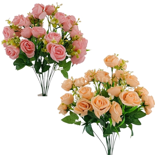 Róża kulka z eukaliptusem- bukiet - karton 12szt mix 1 (ROSE-00016)