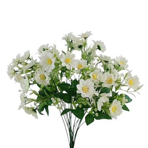 Rumiany w bukiecie z lnem 1szt cream (ROSE-000002)