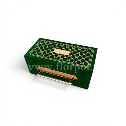 box welurowy - szkatułka 1szt zielony (H2504296)