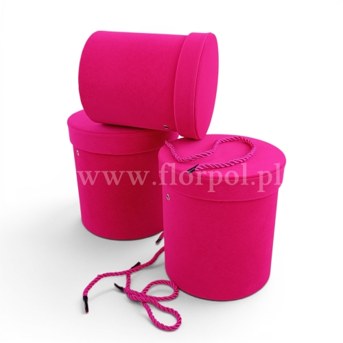 Welurowy box  kpl 3szt różowy (H2504294)
